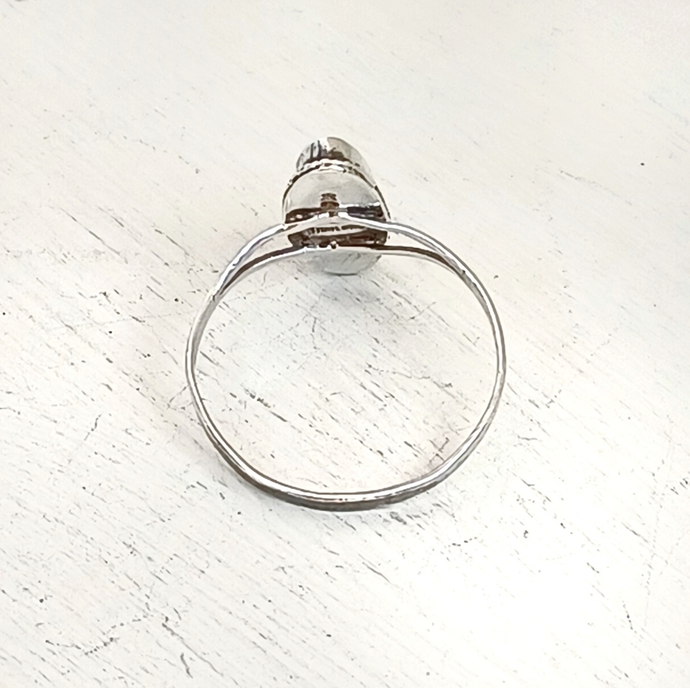 VTG Sterling Silver Black Stone Ring - Picture 6 of 10
